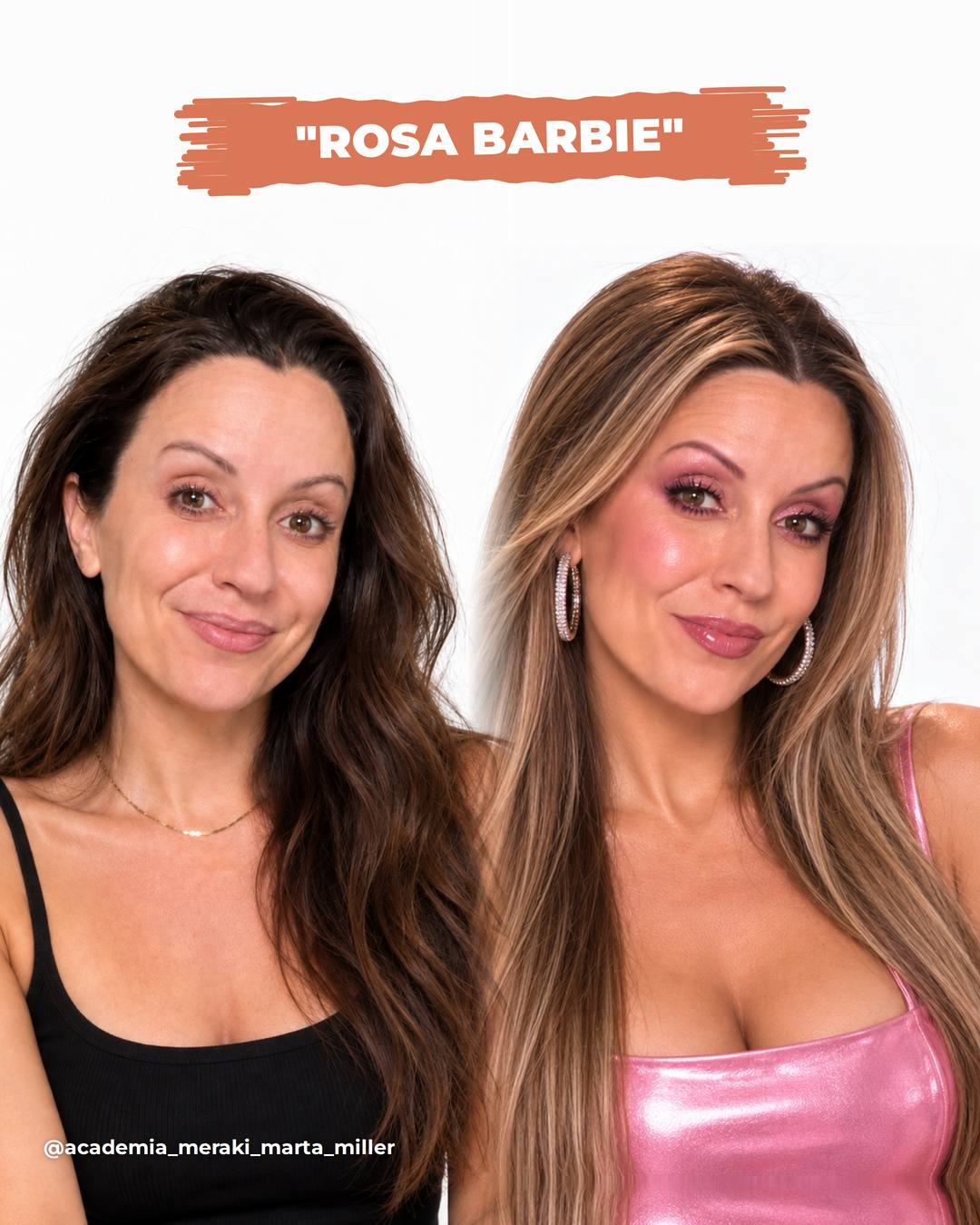 Marta Miller con un look rosa Barbie generado con ChatGPT