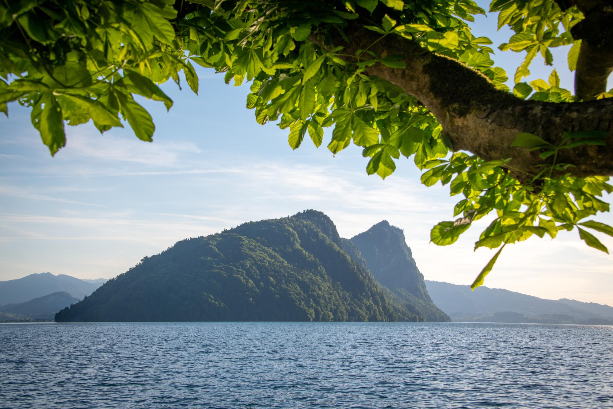Lake Lucerne with mountains in distance