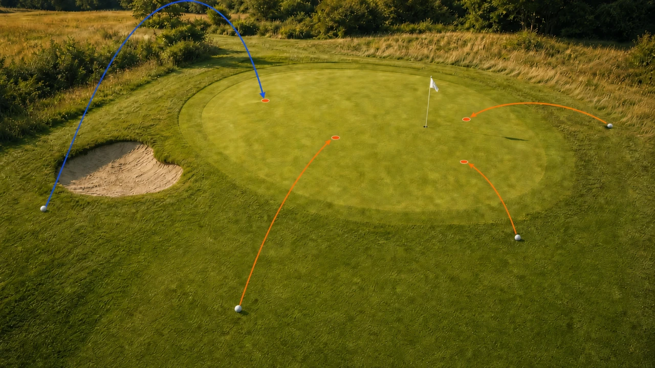 Roys Par 2 Challenge met verschillende speelplekken rond een oefengreen