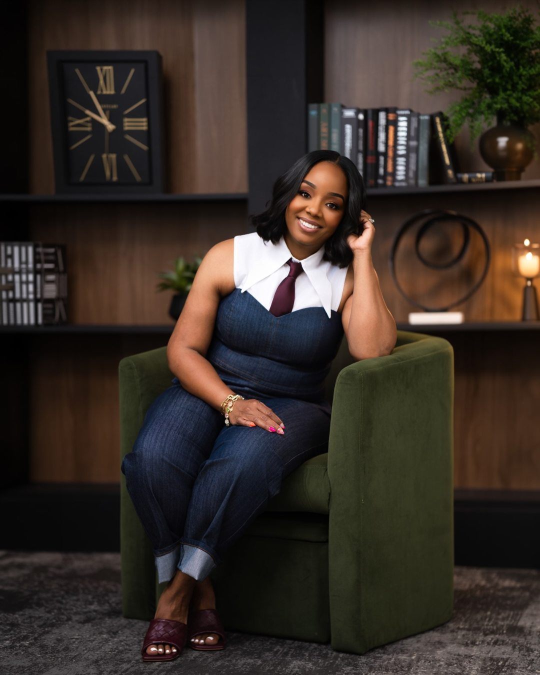 RaQuel Hopkins seated in a studio