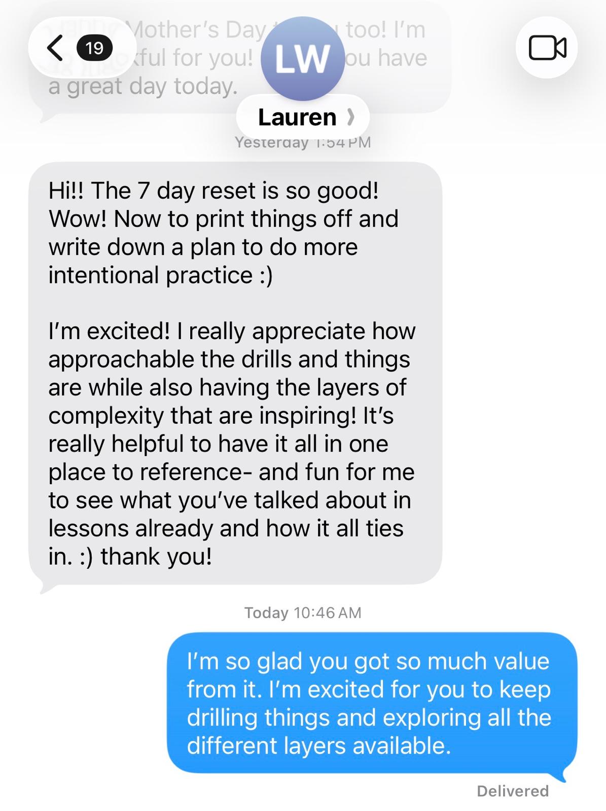 Student testimonial