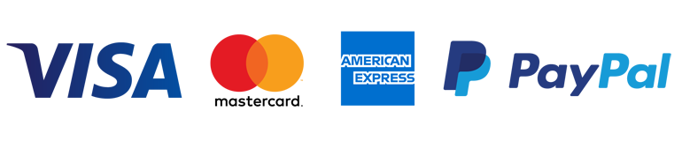 Visa, Mastercard, American Express, PayPal