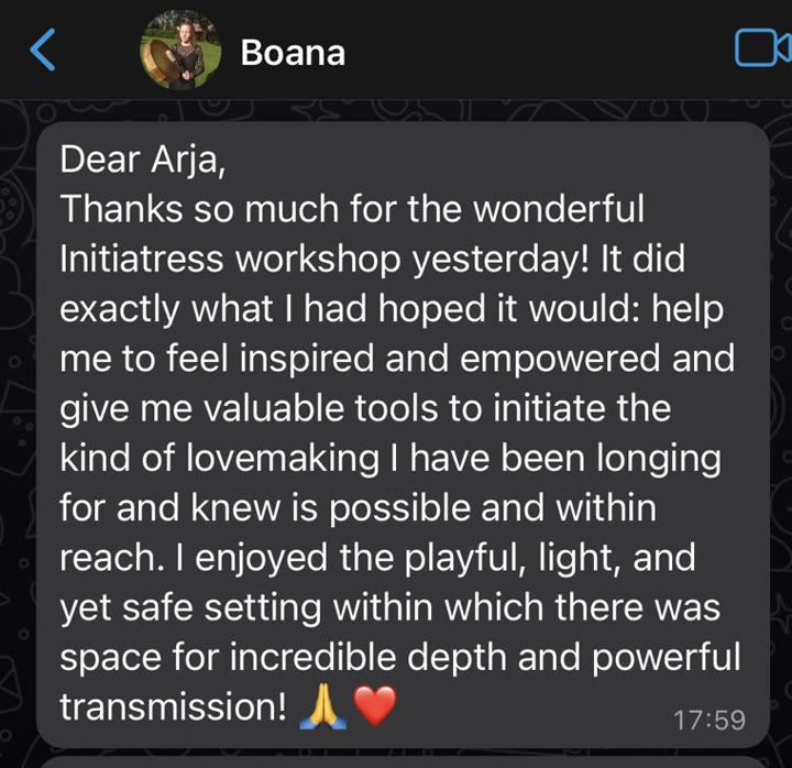 Initiatress participant testimonial