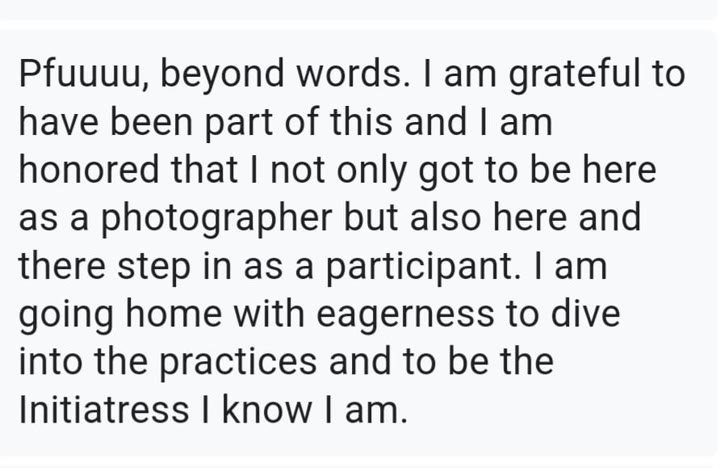 Initiatress participant testimonial