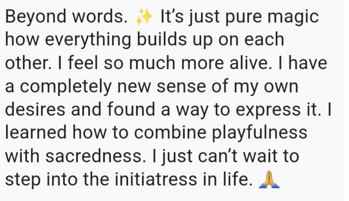 Initiatress participant testimonial