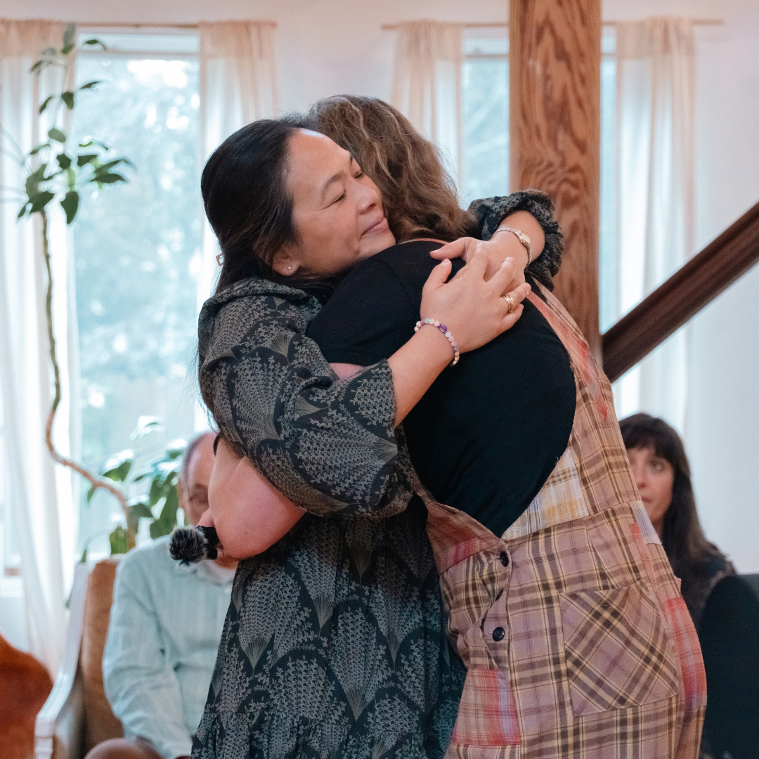 Participants connecting hand in hand
