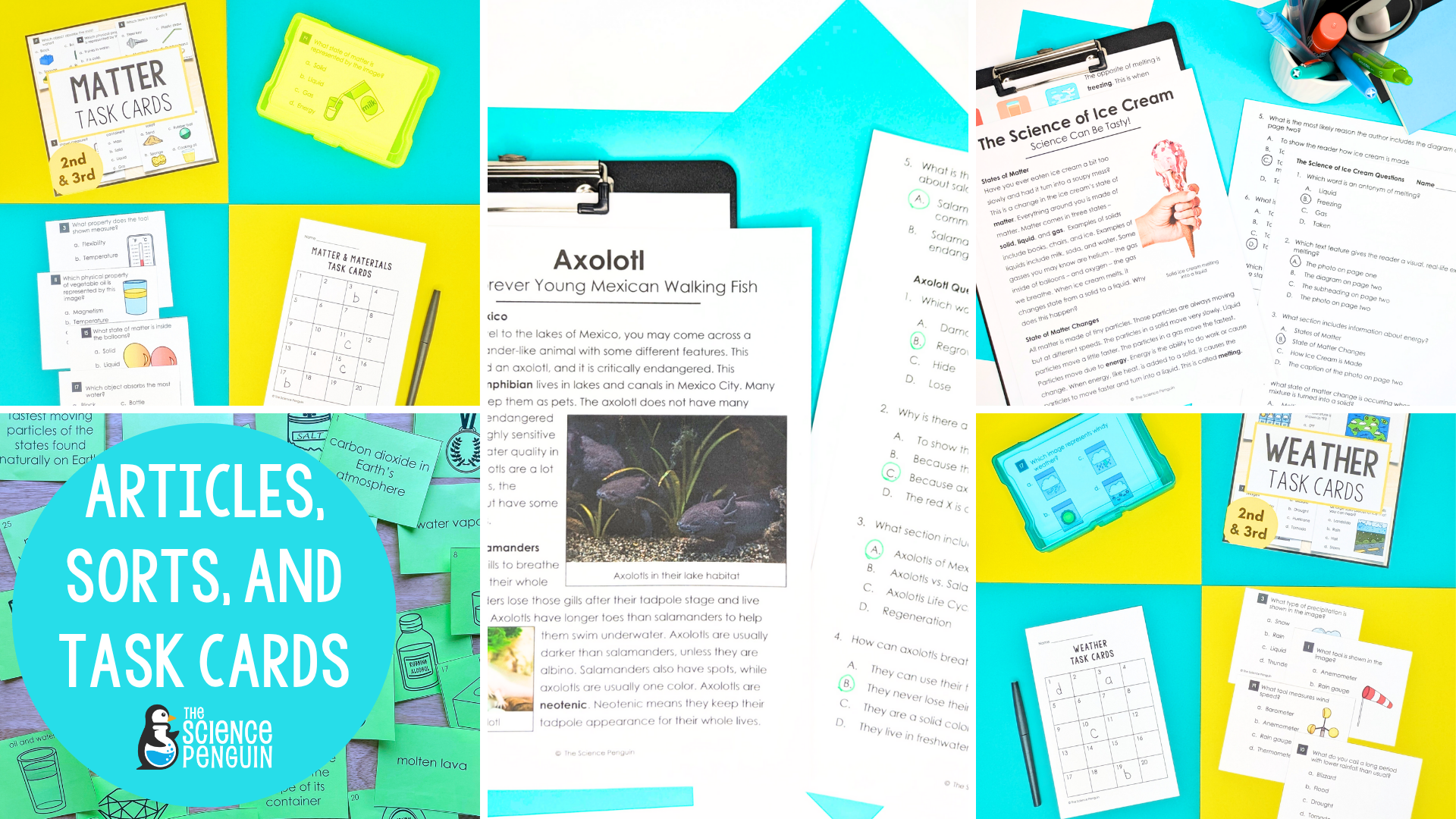 Articles sorts and task cards