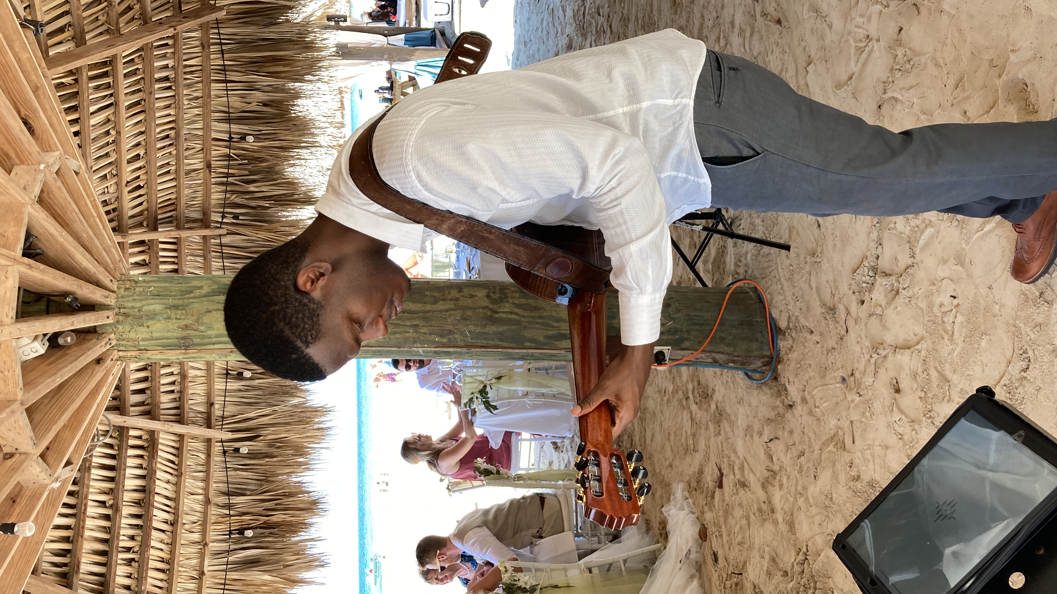Live guitar music at a wedding ceremony in Jamaica