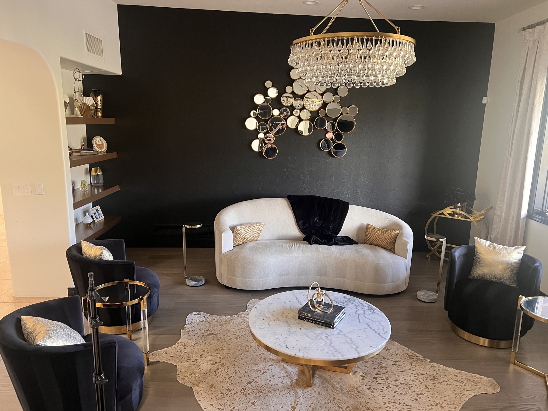 Living room before the interview camera and lighting equipment were positioned