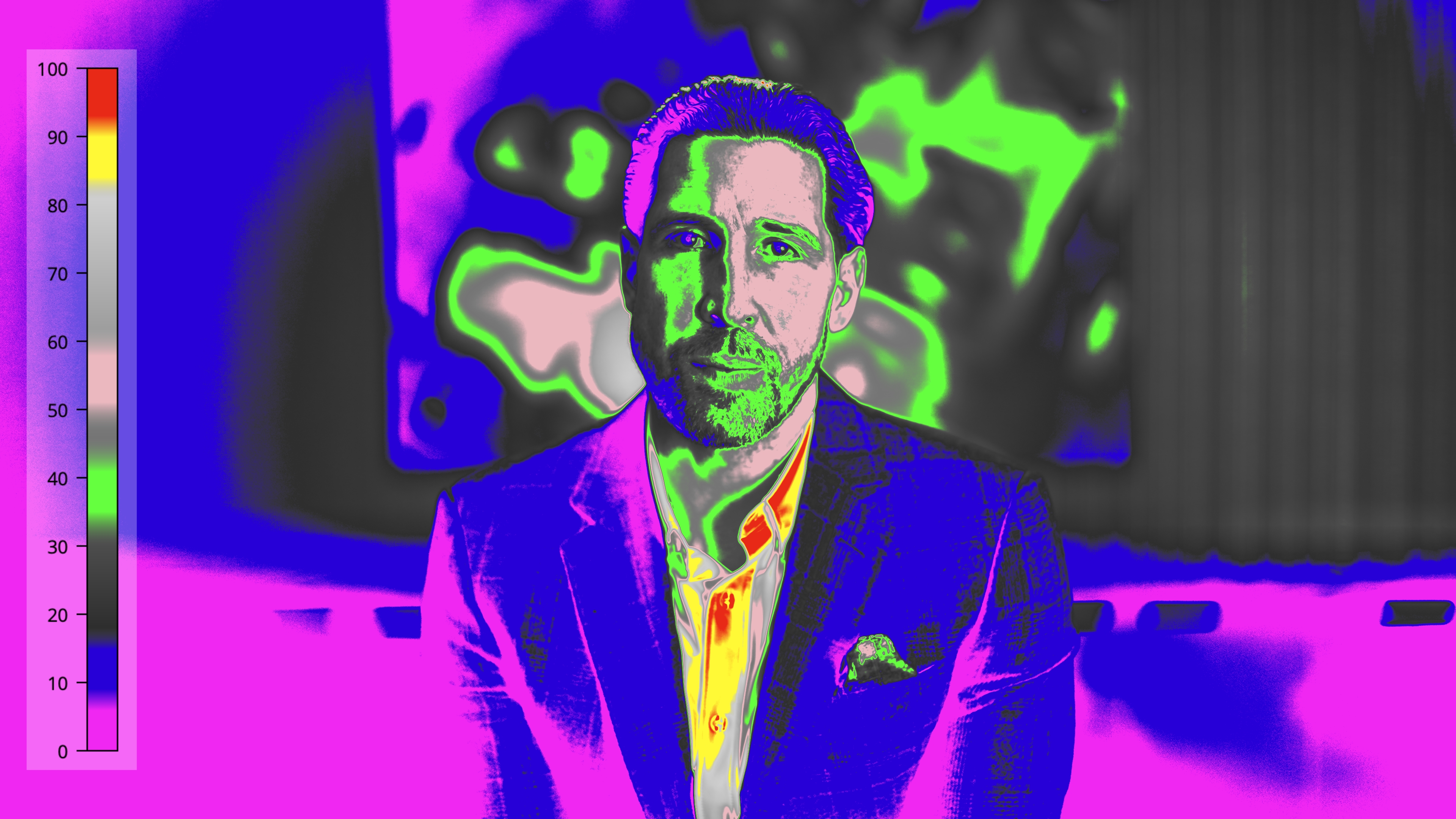 False-color view of the finished Rec.709 interview image