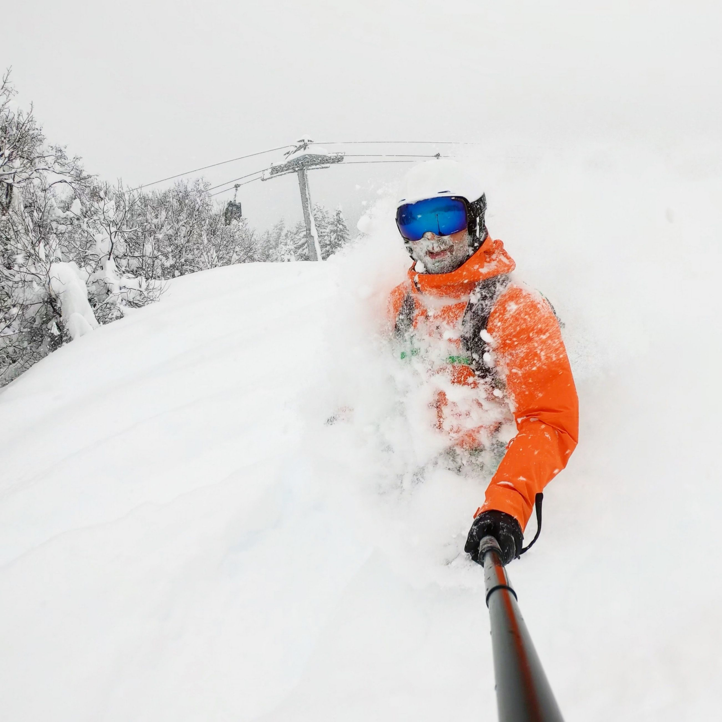 Skier on snowy mountain