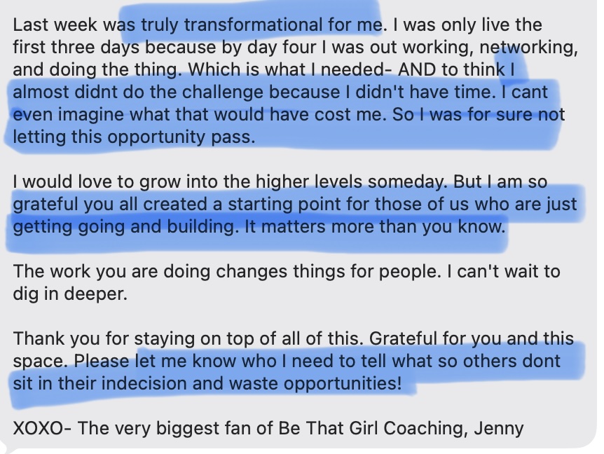 Jenny Cotton testimonial