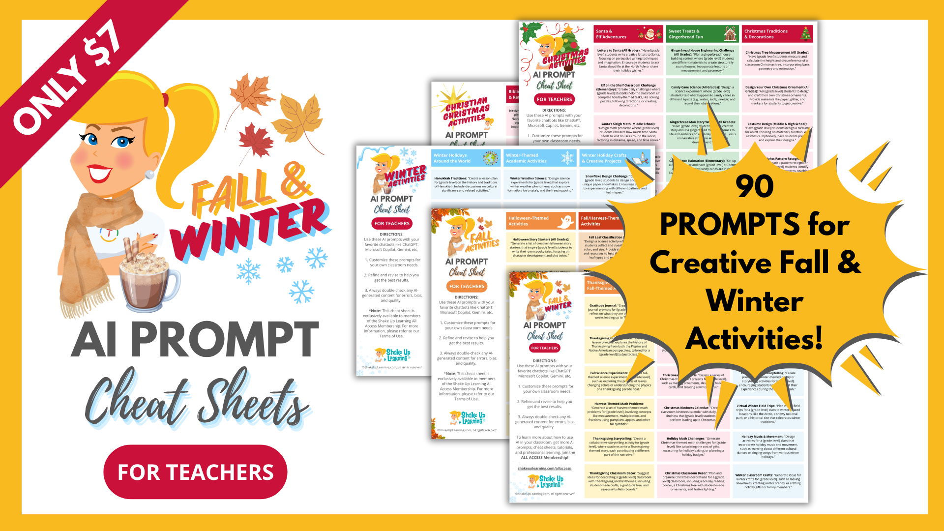 Fall and Winter AI Prompt Cheat Sheet Bundle—only $7