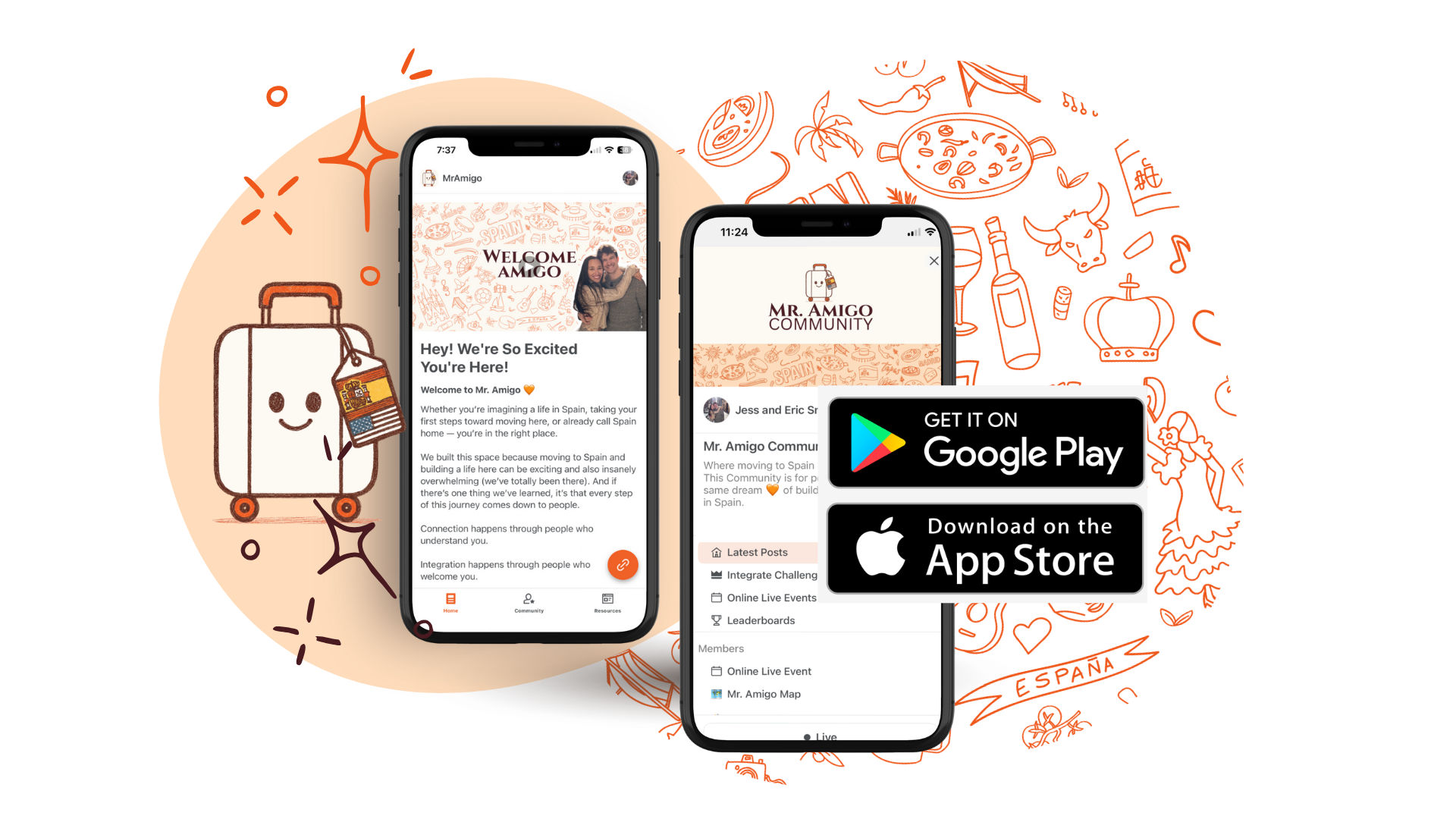The Mr. Amigo app on iPhone and Android