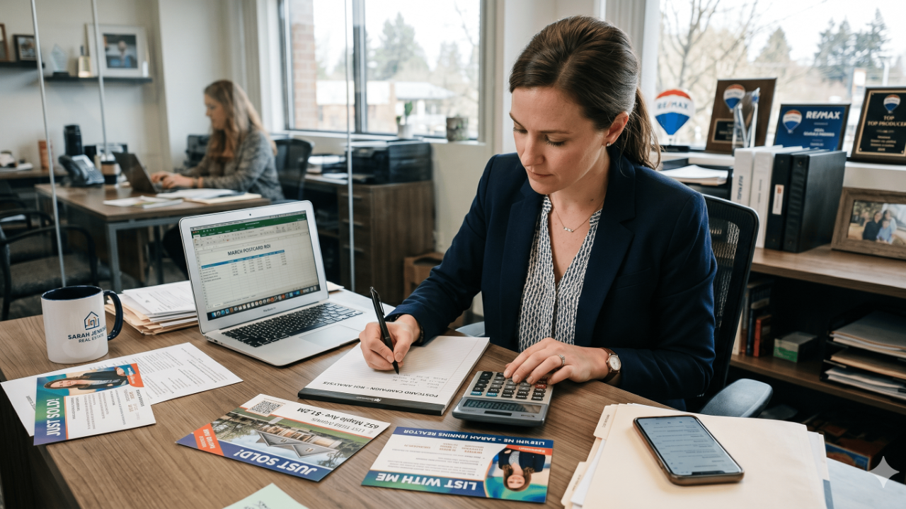 Real estate postcard marketing ROI math for agents — 2026 cost and return breakdown