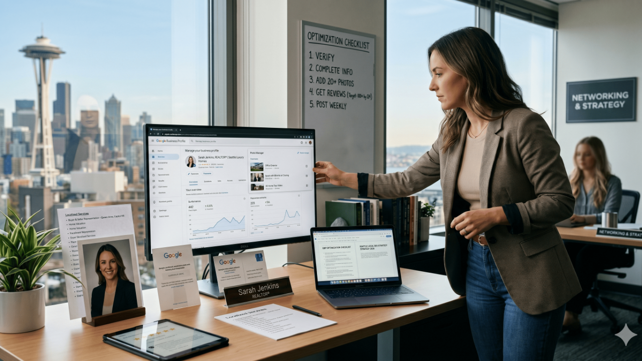 How to optimize your Google Business Profile for real estate agents &mdash; 2026 step-by-step guide from Saad Jamil