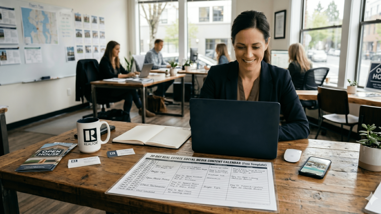 30-Day Real Estate Social Media Content Calendar &mdash; free template for realtors from Jamil Academy