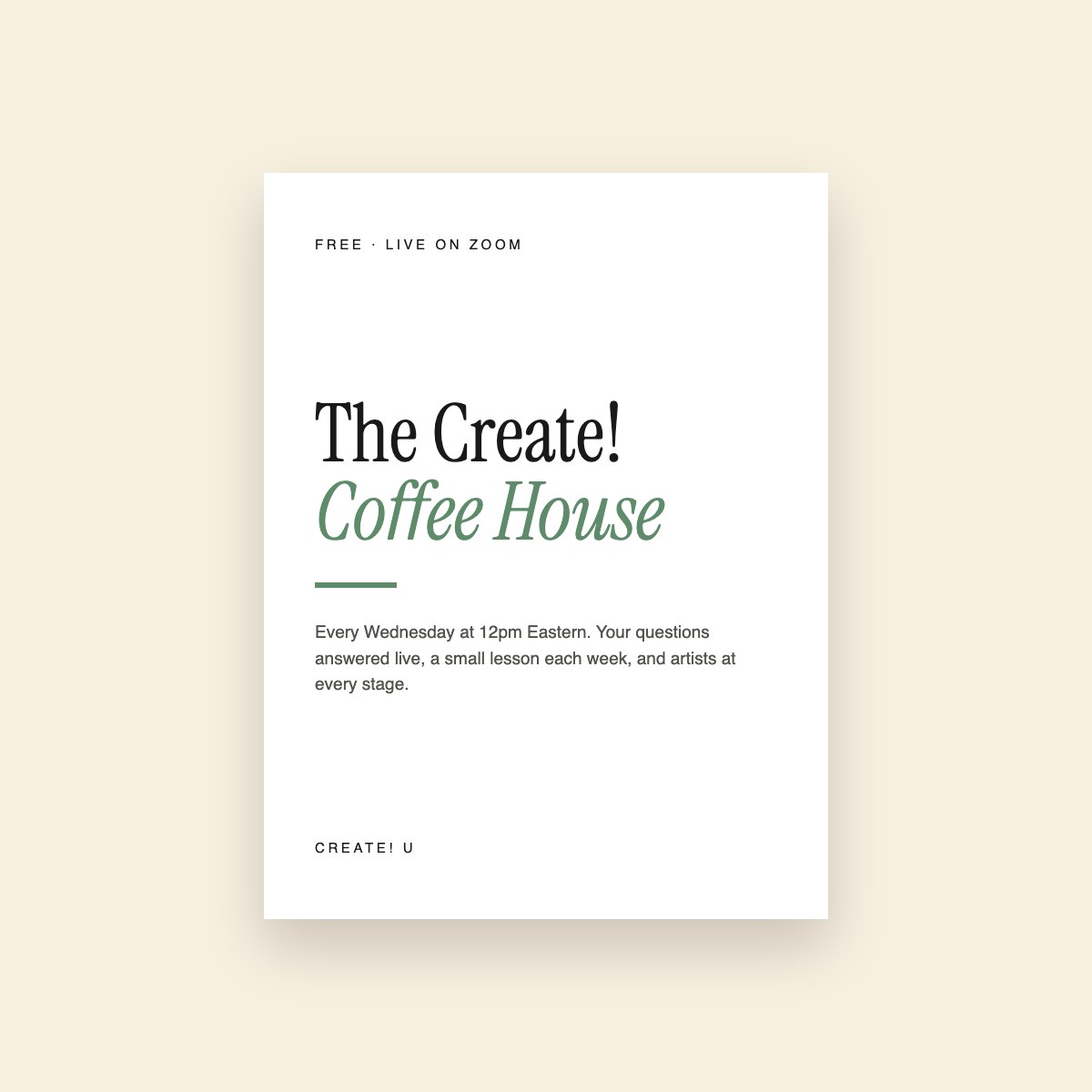 The Create! Coffee House
