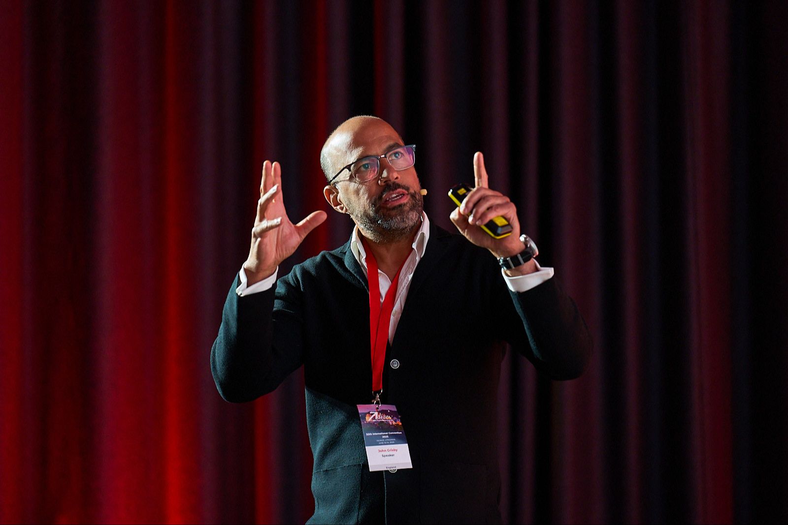 John Grisby on stage