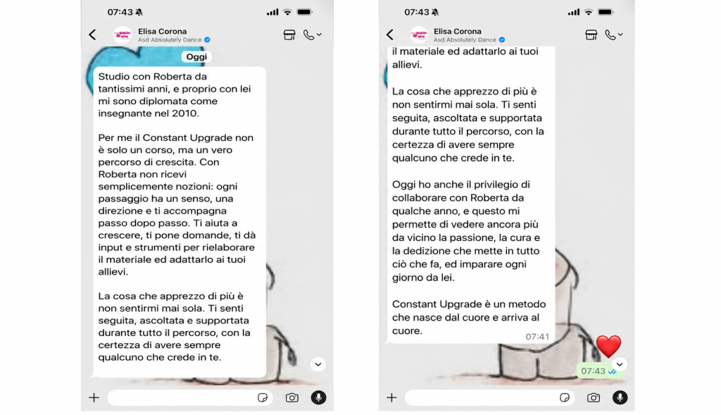 Testimonianza di Elisa Corona sul Constant Upgrade