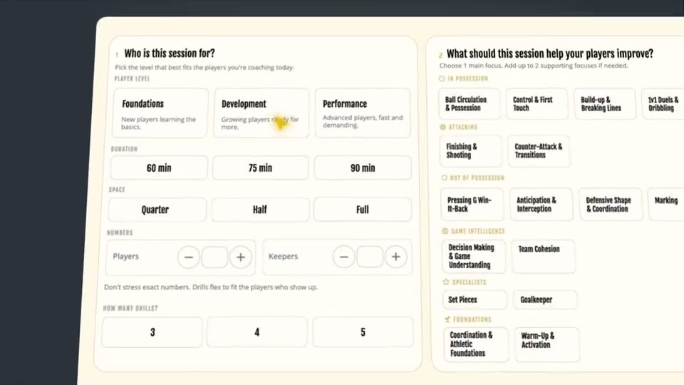 Session Plan Builder preview