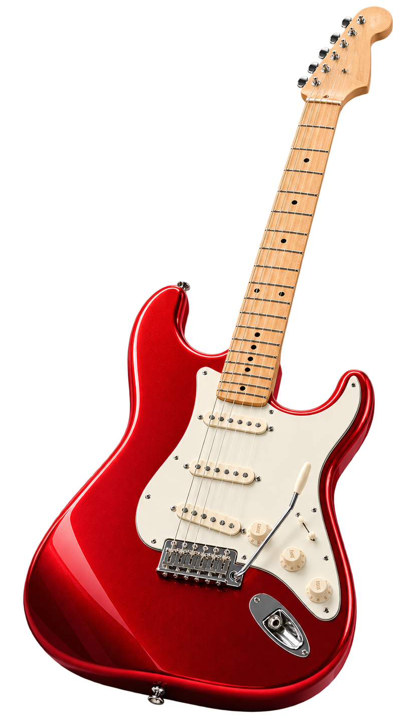 Red electric guitar