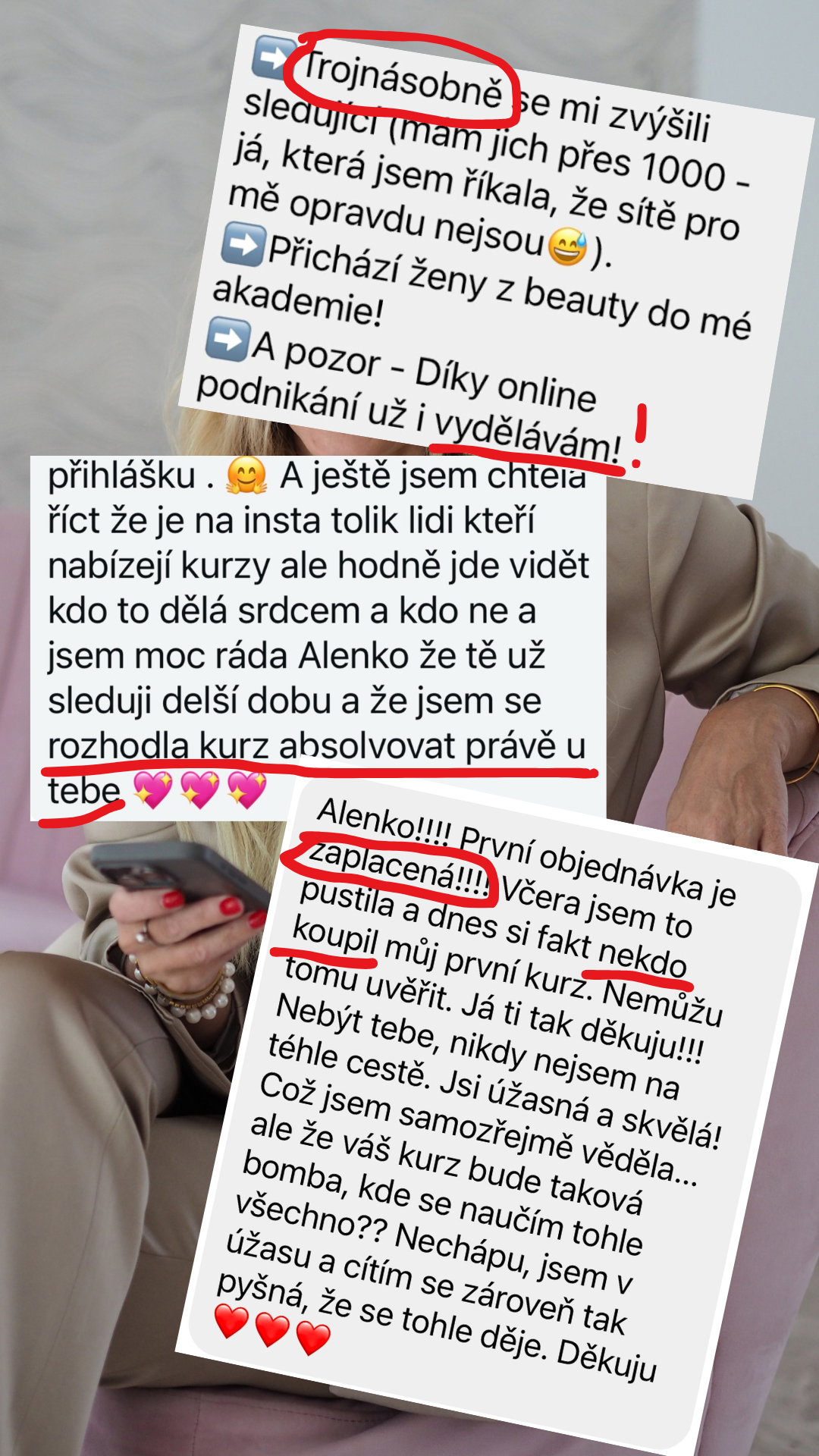 Reference klientky ke kroku 2, snímek 2 ze 2