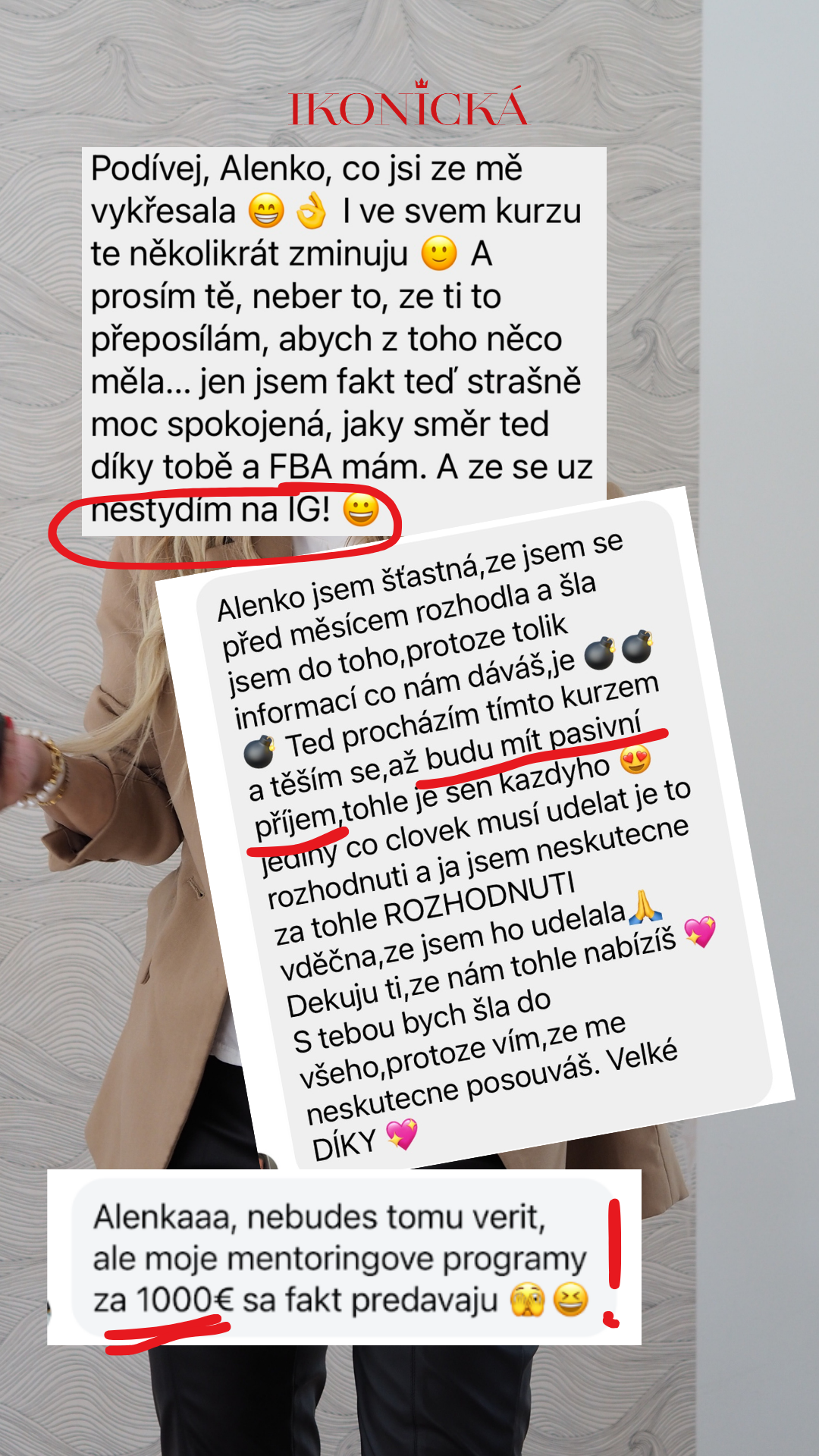 Reference klientky ke kroku 3, snímek 1 ze 2