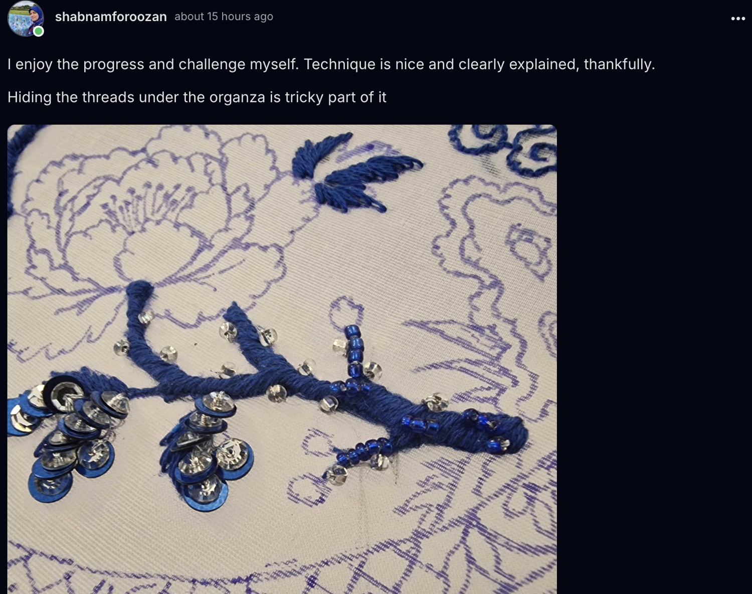 A post from inside the challenge community