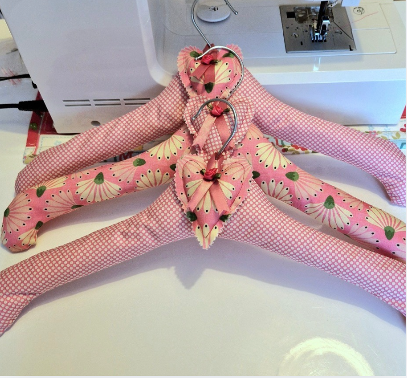 Beautiful handmade fabric hangers created by Stitchi member Karen