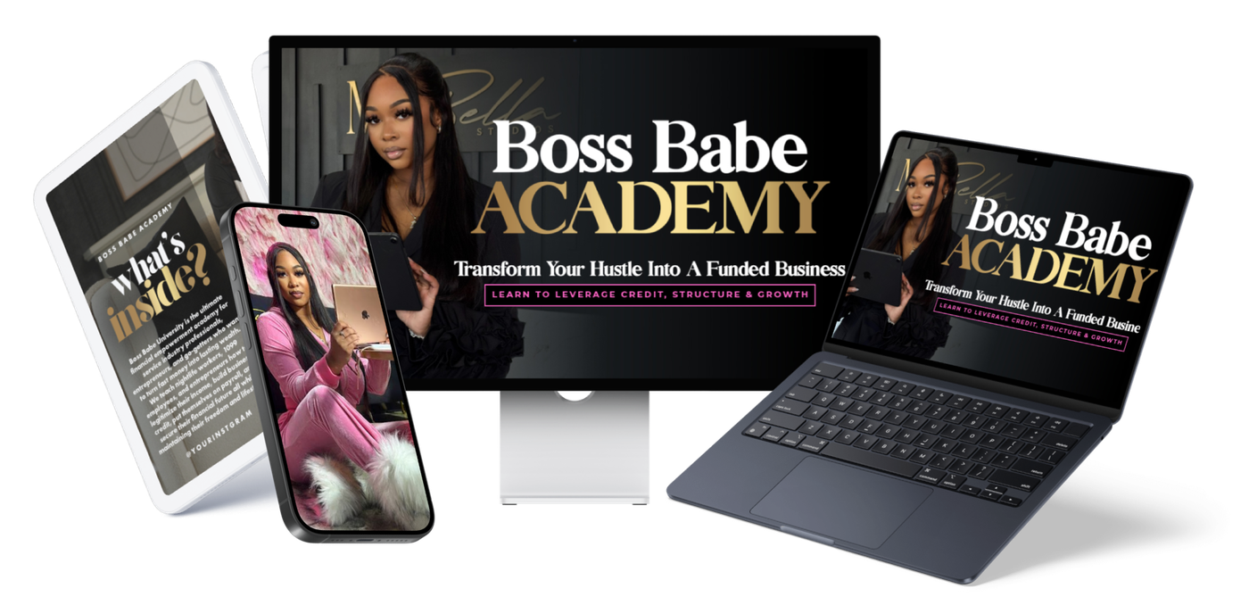 Boss Babe Academy on laptop, desktop, tablet and phone