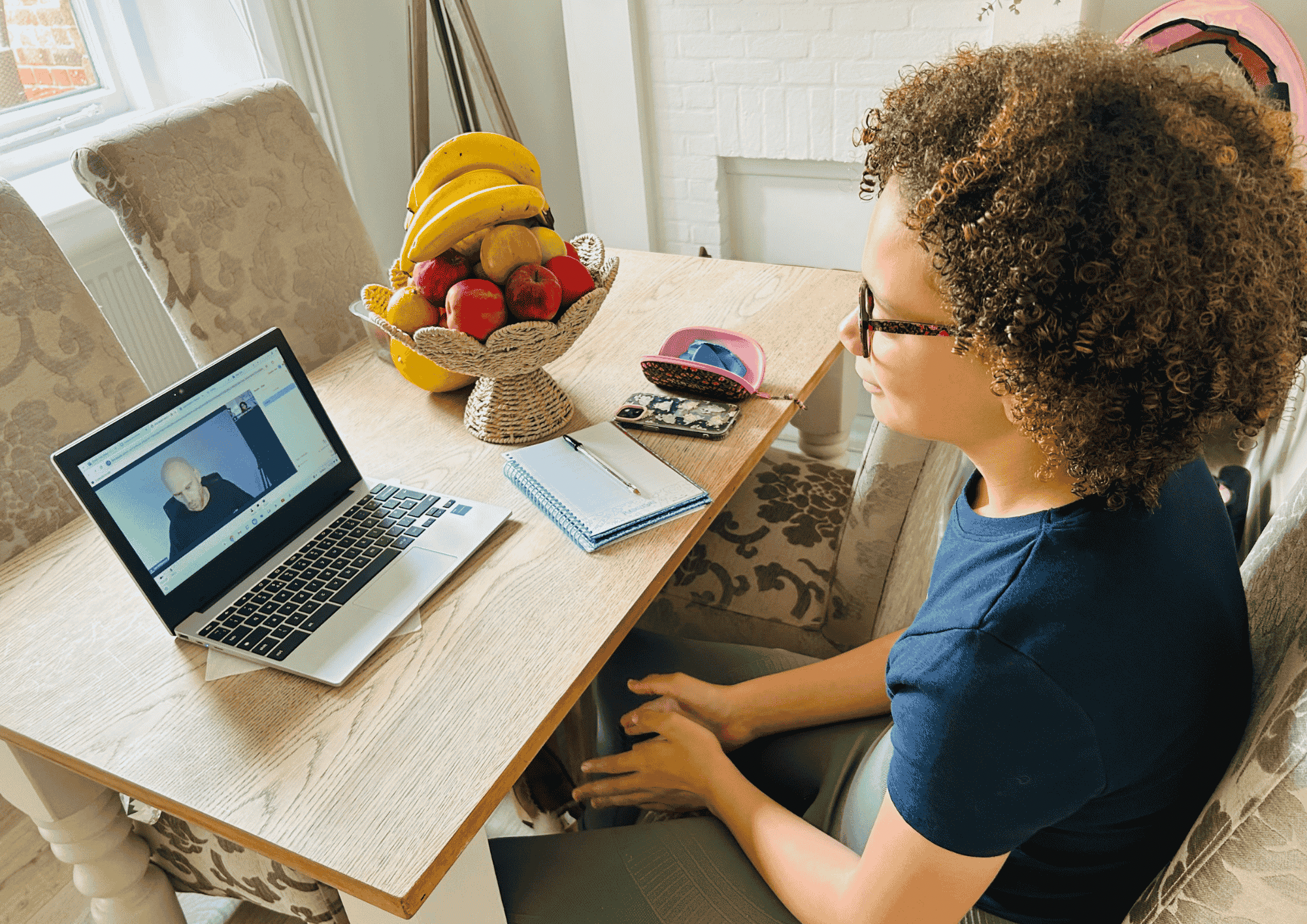 HRL Tuition student taking part in an online lesson