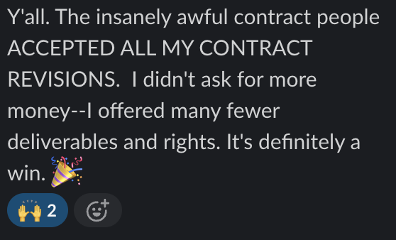 Creator win: the brand accepted all my contract revisions