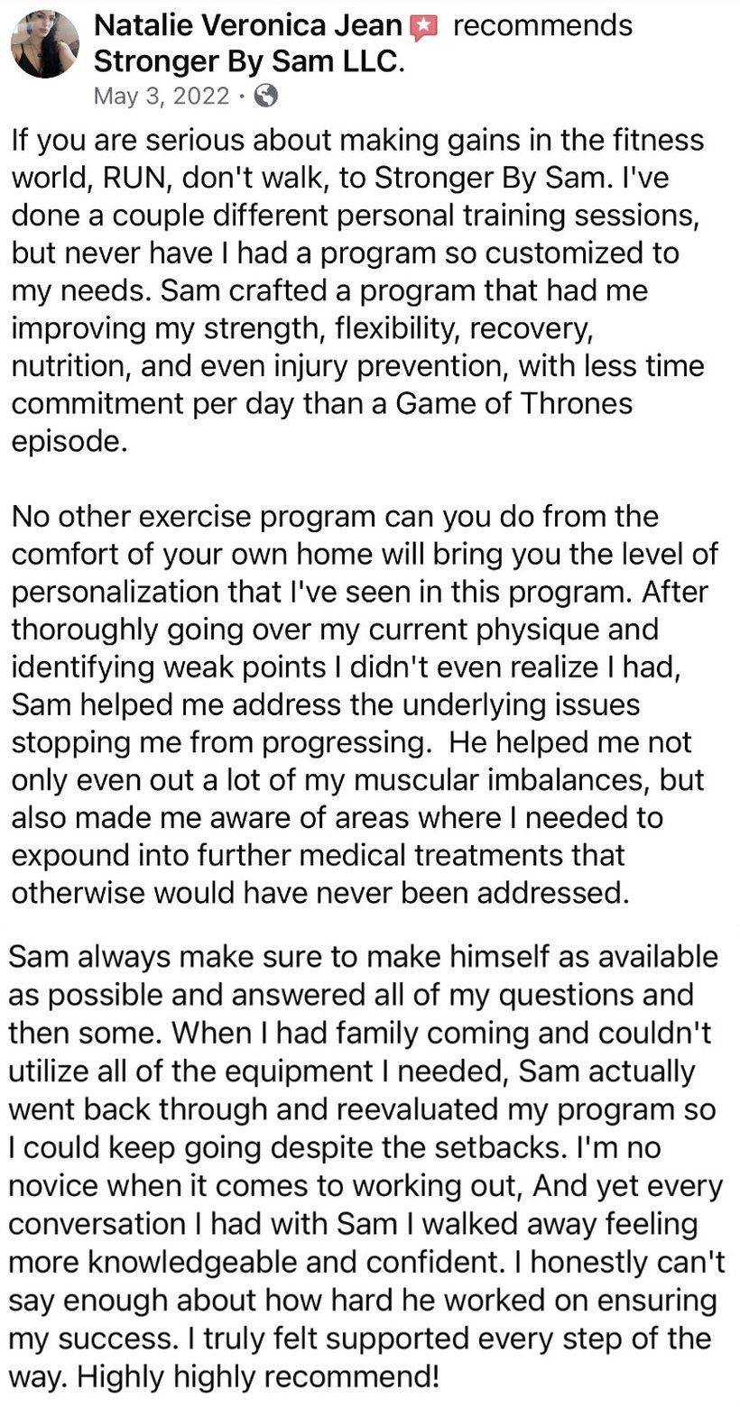 Natalie's testimonial