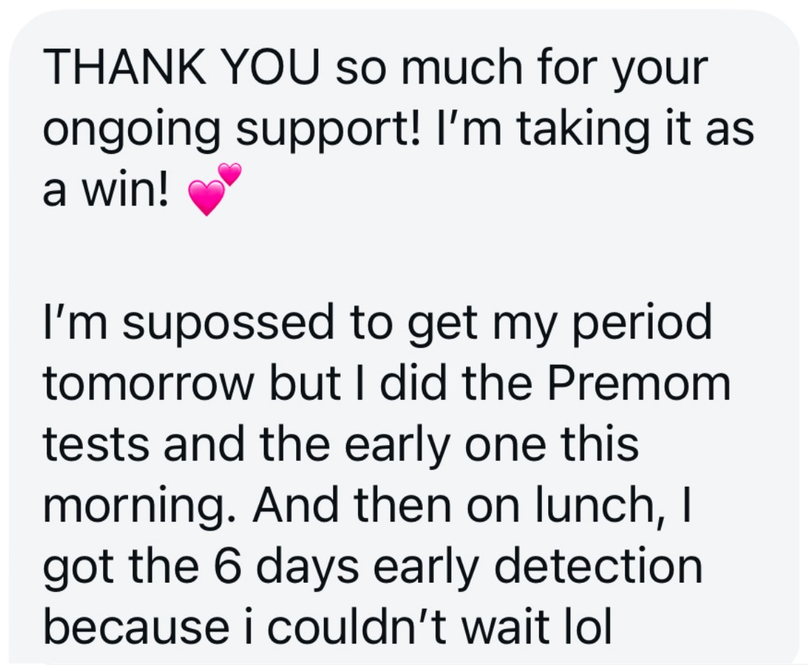 Message: THANK YOU so much for your ongoing support! I'm taking it as a win!