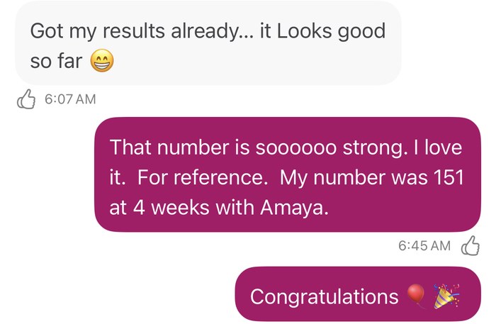 Lyndell: Got my results already, it looks good so far. Sophie: That number is soooo strong. Congratulations