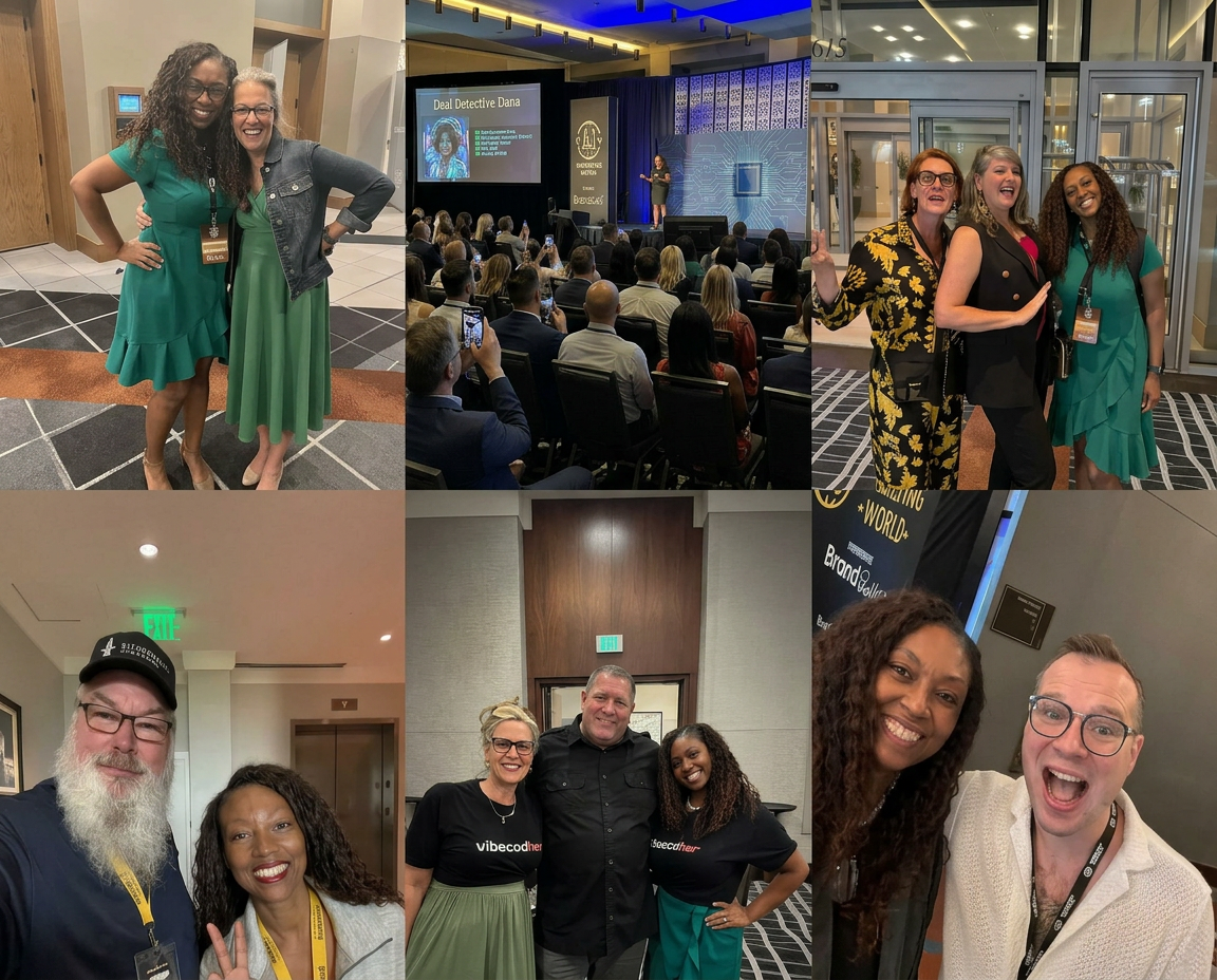 Dr. Rachel with builders, members, and AI leaders at events and on stage