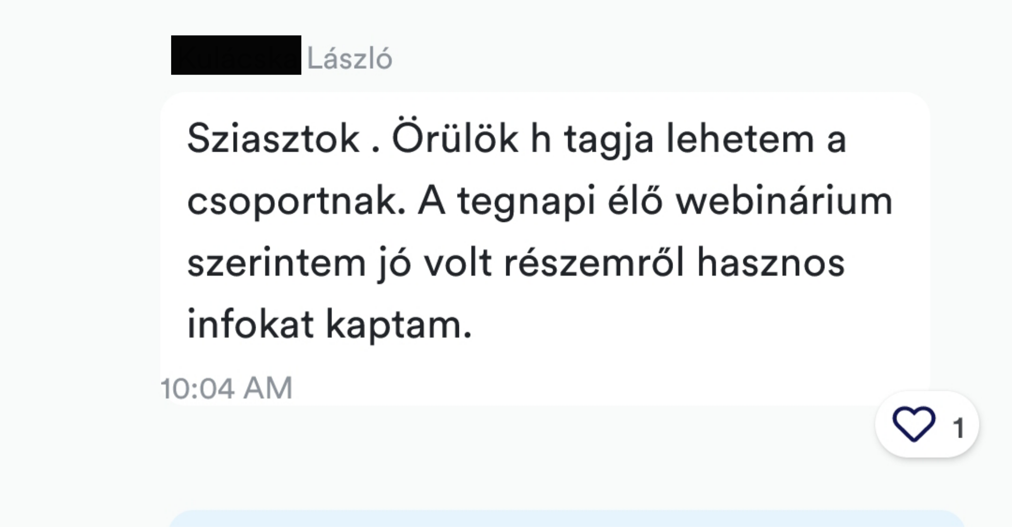Tag visszajelzés
