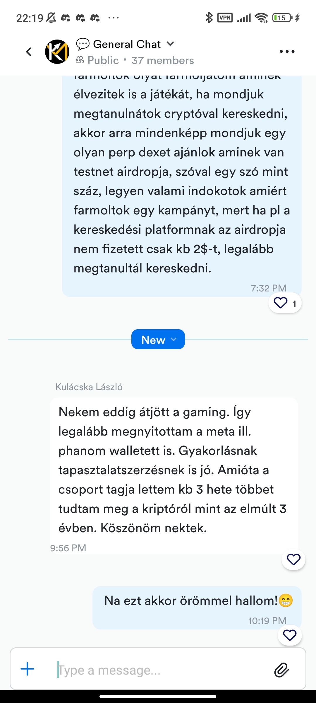 Tag visszajelzés