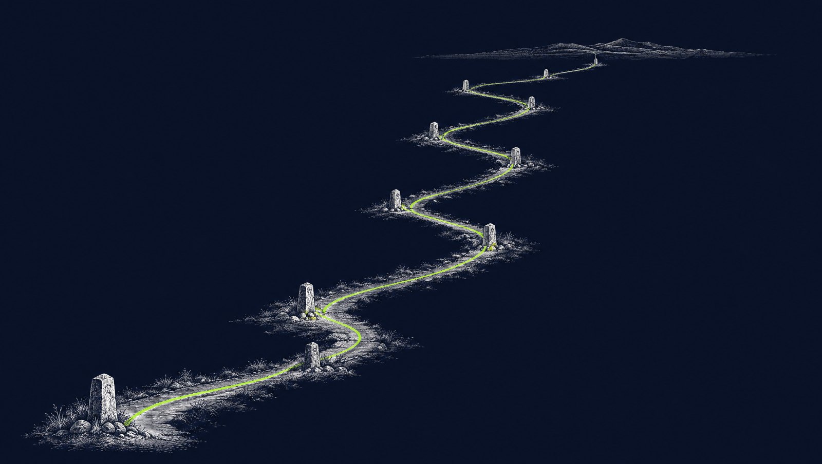 A long path toward the horizon