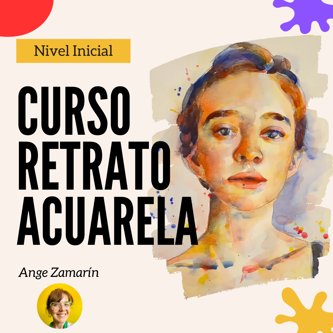 Retrato en acuarela del Curso de Retrato en Acuarela Inicial de Ange Zamarín