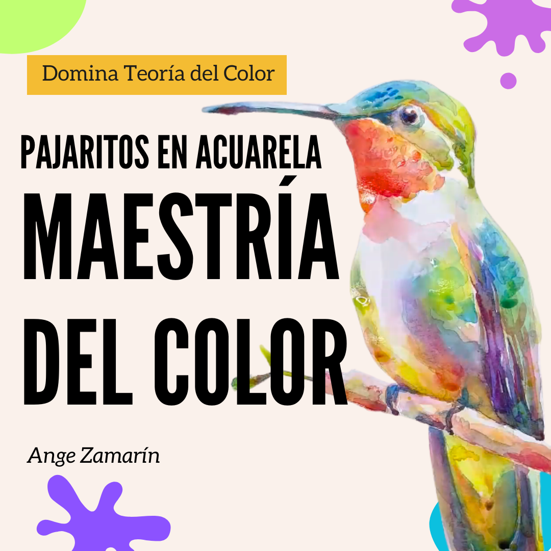 Pajaritos en Acuarela — Curso Completo de Ange Zamarín