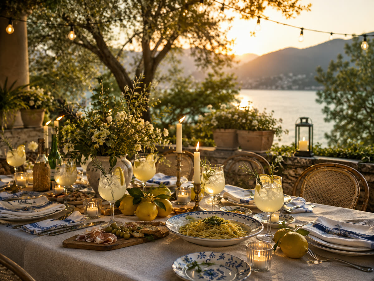 An Italian summer table set for aperitivo
