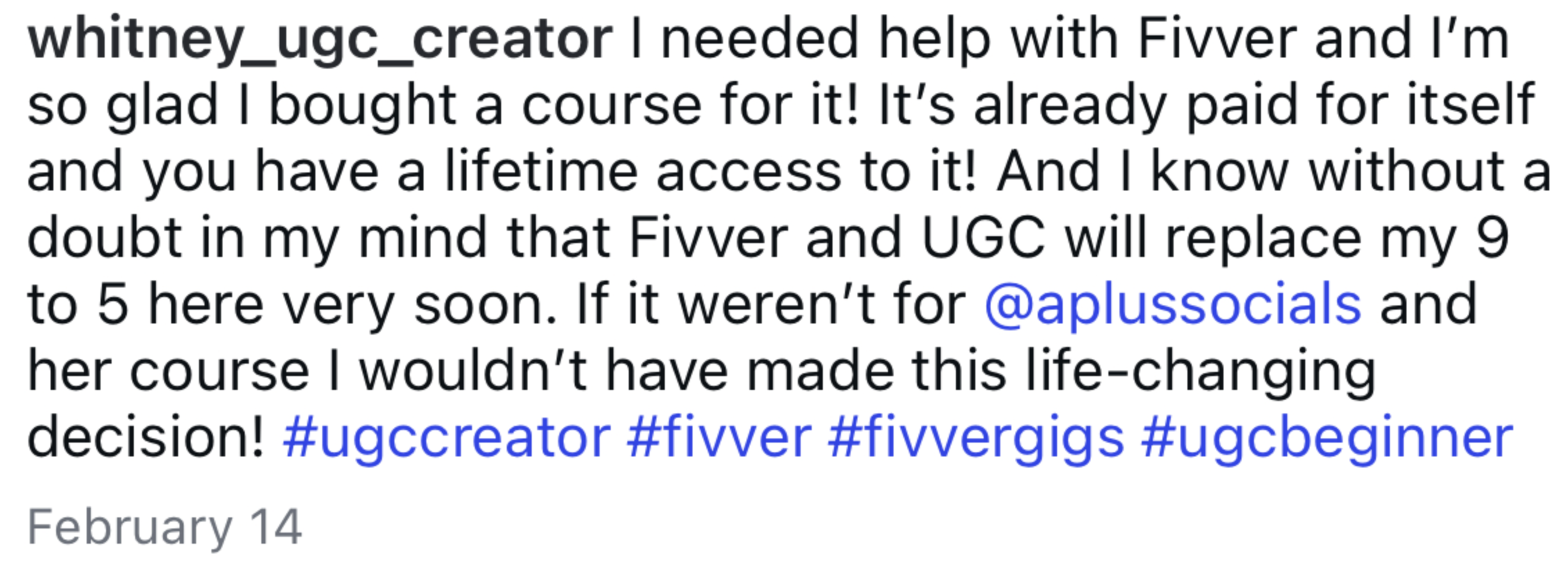 5-Star Freelancer student Fiverr order — UGC video brand deal