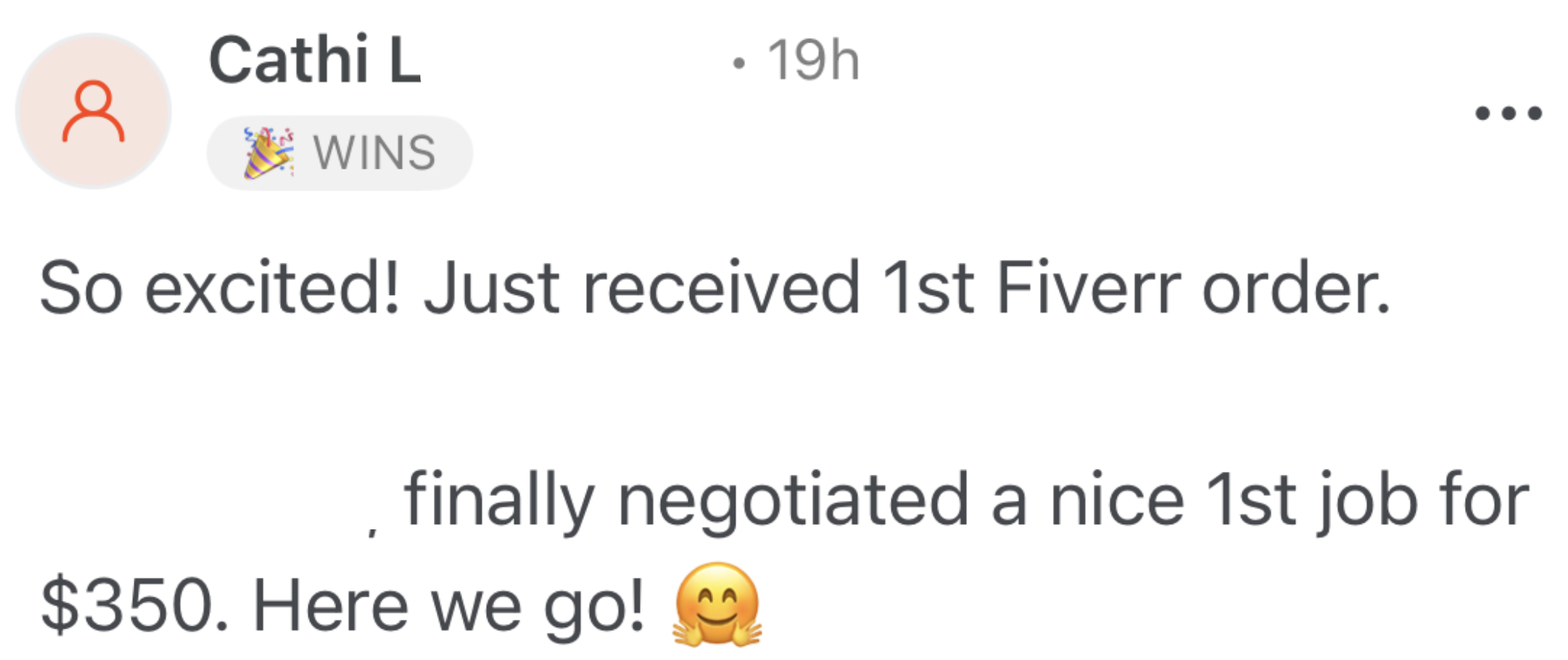 5-Star Freelancer student Fiverr earnings — monthly income screenshot