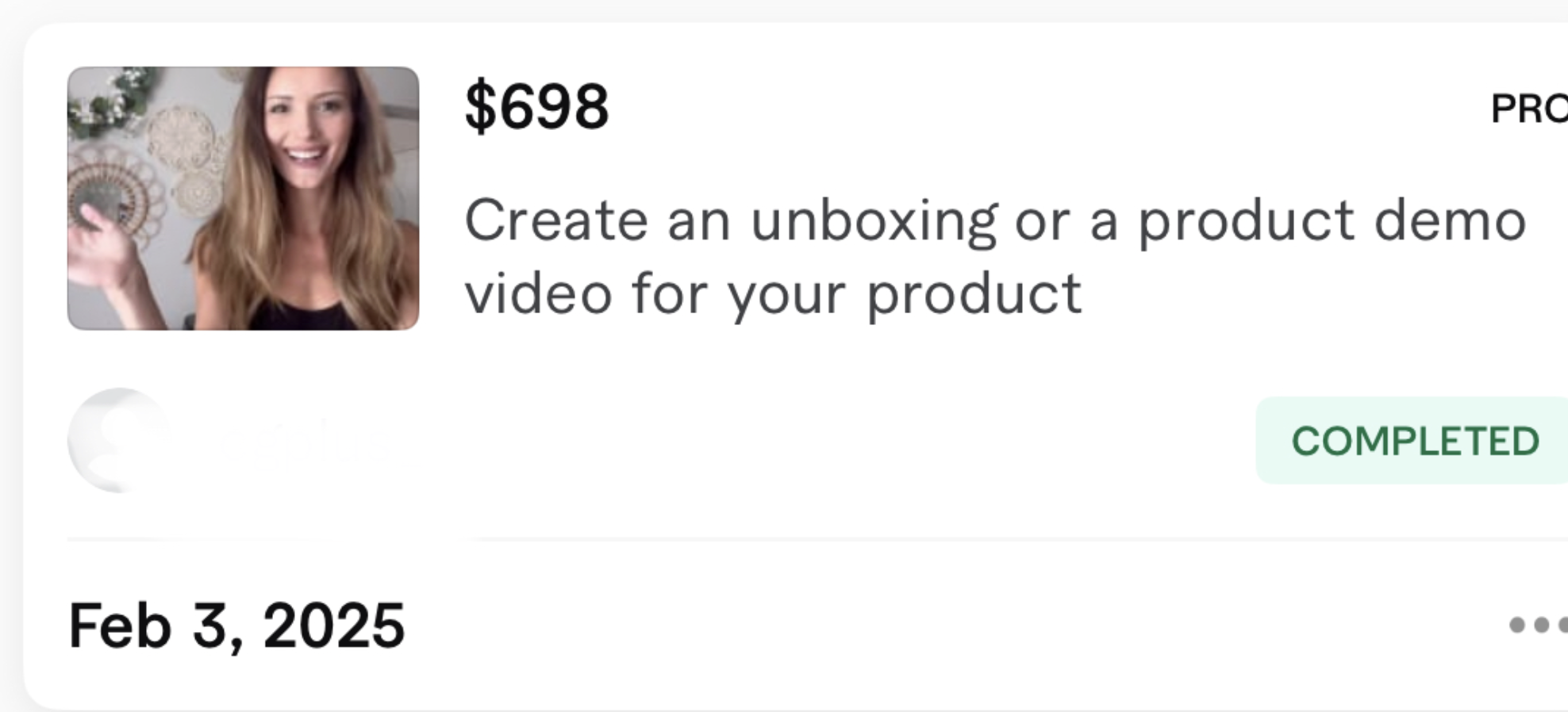 UGC creator using 5-Star Freelancer system — Fiverr success story