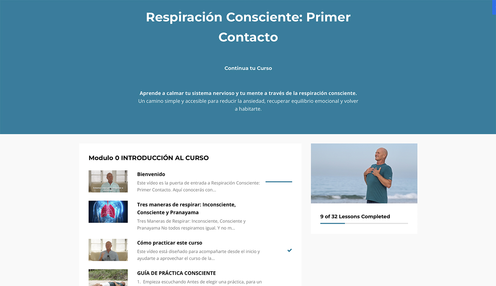 Vista de una lección