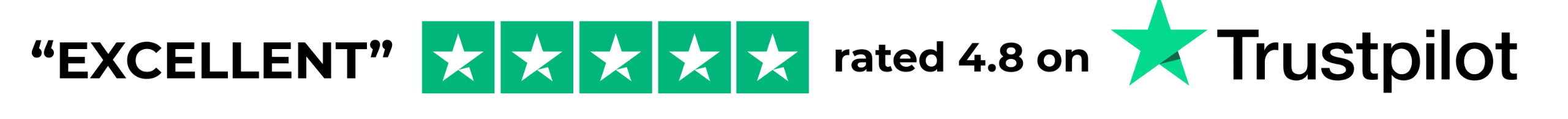 &ldquo;Excellent&rdquo; rated 4.8 on Trustpilot