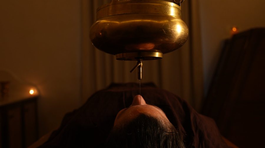 Shirodhara treatment at Sattva Campus