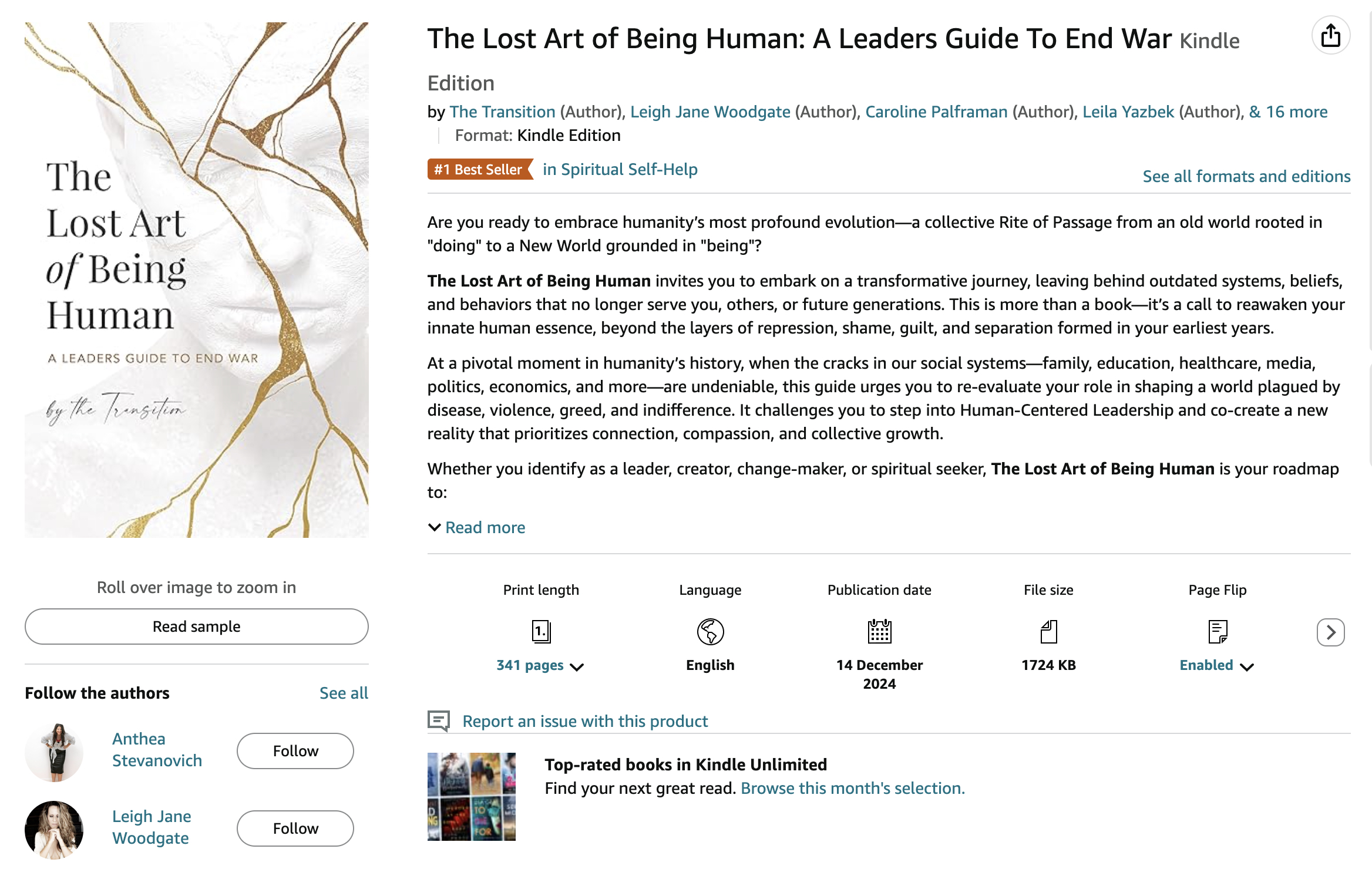 The Lost Art of Being Human Amazon number one bestseller proof